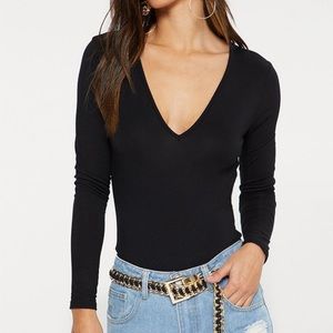 Long Sleeve V Neck Bodysuit